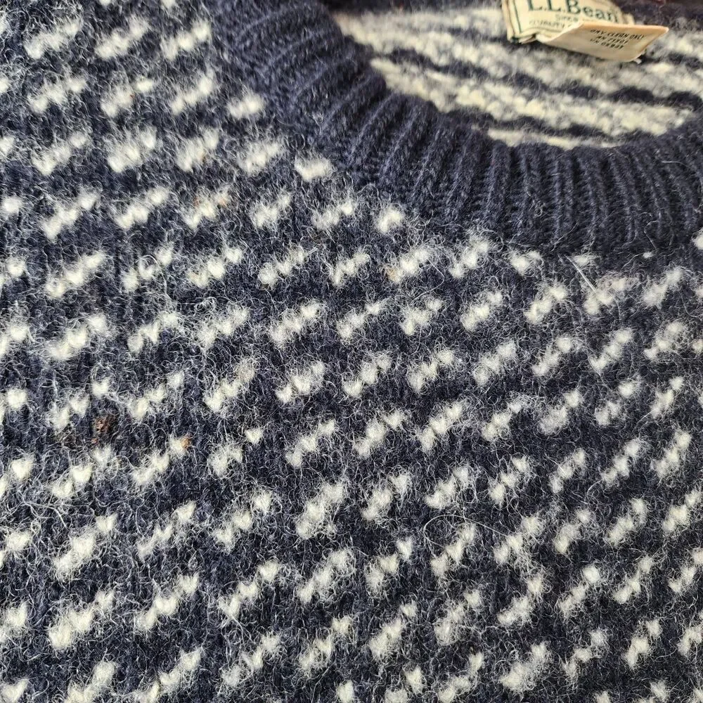 Vintage LL Bean Birdseye Sweater Mens XXL Norwegian Wool (Fits L-XL) Read